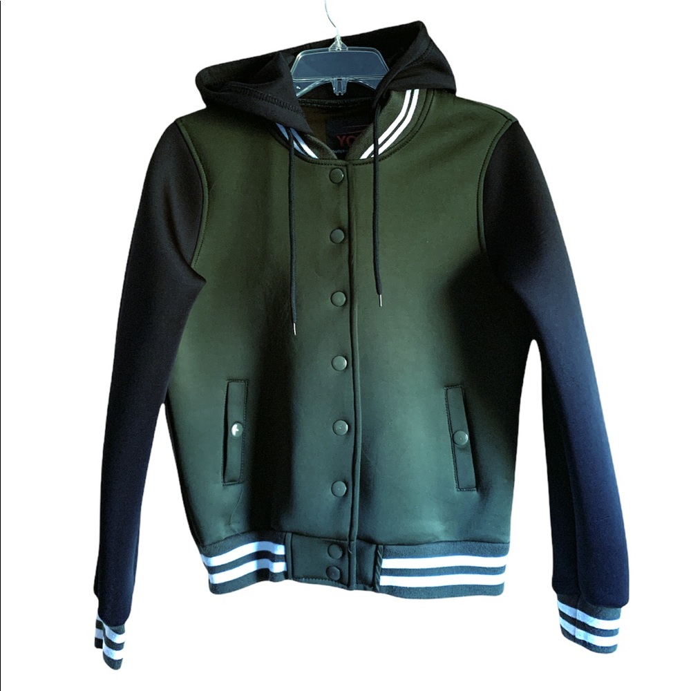 Varsity Style Hooded Sweatshirt
